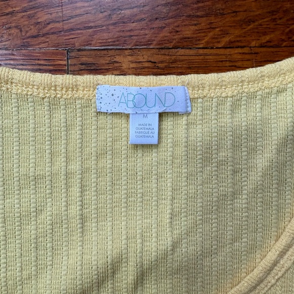 Abound Yellow Pointelle Knit Cardigan Top M - Picture 4 of 5
